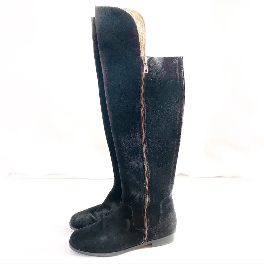 Corso Como Black Suede Over-The-Knee Boots 6.5